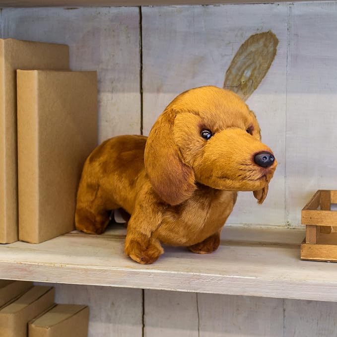 Standing Large Dachshund Dog Caramel Brown Children's Plush Stuffed Animal Toy