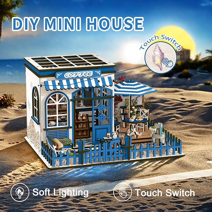Book Nook Kit for Adults, 3D Wooden Miniature DIY House Craft Kit Book Nook Decor Bookshelf Insert Diorama Birthday Gift