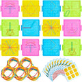 Deekin 24 Pcs Double Sided Geoboard Mathematical Kids Geoboards with Rubber Bands Math Manipulatives Toy for Geometry, 6.9 x 6.3 Inches Classroom Back to School
