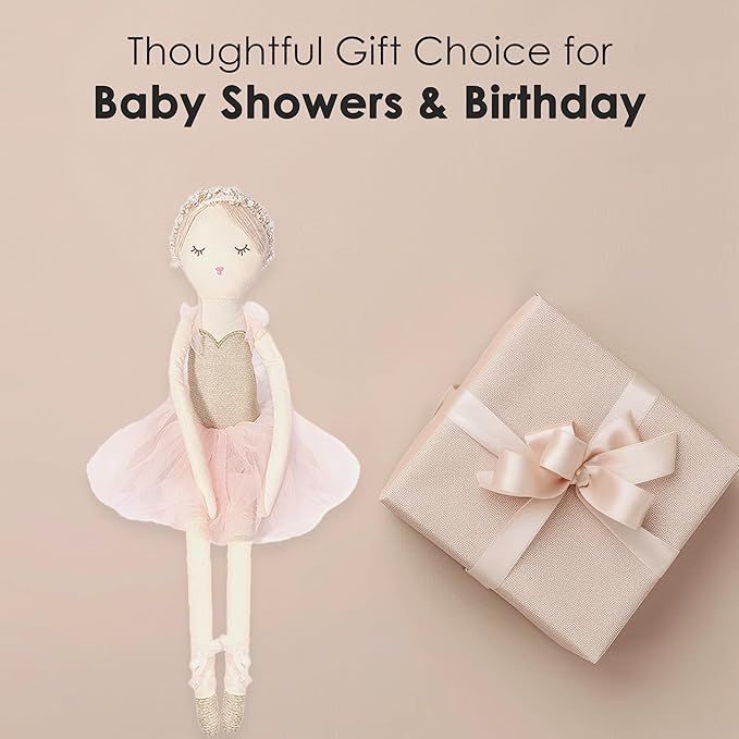 MON AMI Ballerina Stuffed Doll - 22”, Plush Ballerina Doll for Girls, Use as Toy or Room Decor, Great Gift for Kids of All Ages