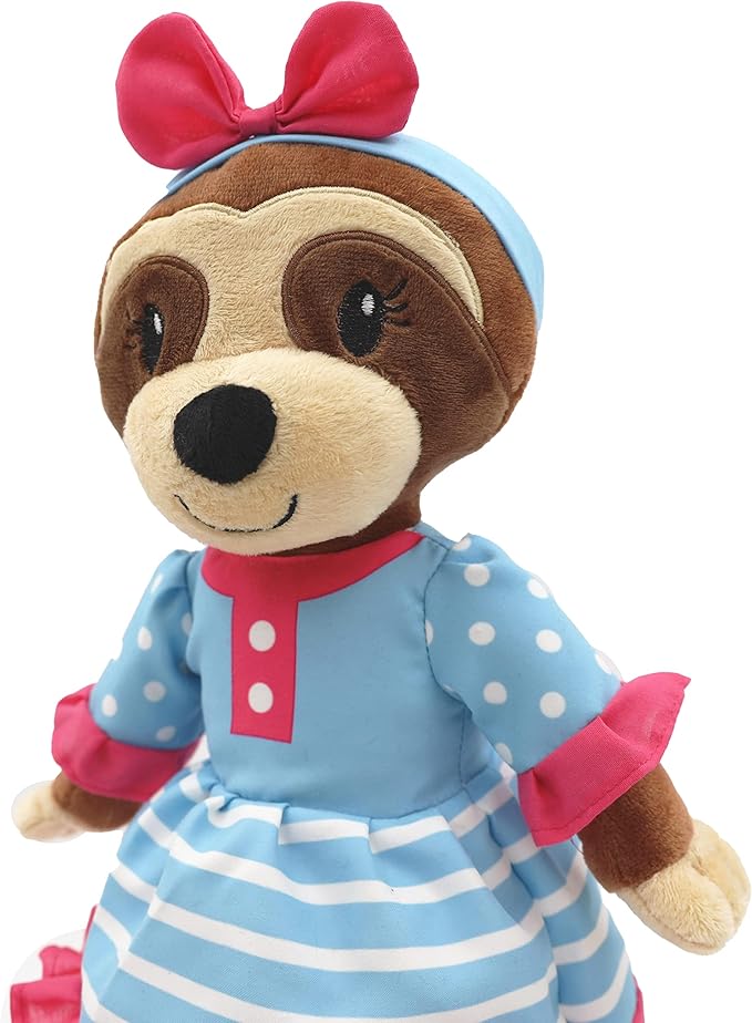 Playtime by Eimmie Soft Baby Doll Sofie The Sloth - 14" Plush Rag Doll with Embroidered Features for Girls, Boys, Toddlers & Infants - Educational Stuffed Animal for Imaginative Play