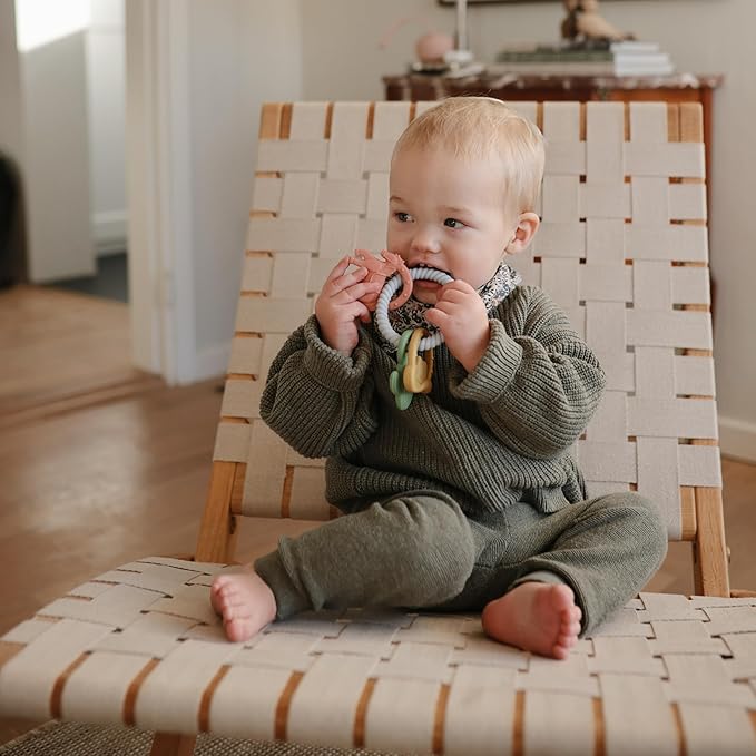 mushie Silicone Western Teething Ring Toy