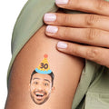 Big Dot of Happiness Custom Photo Party Time - Happy Birthday Party Favors - Fun Face Temporary Tattoos - Set of 12