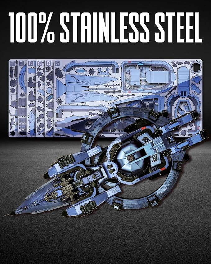 Piececool 3D Metal Puzzles for Adults, Three-Body Natural Selection Starship Model Kits Spaceship Building Set, DIY Hobby Crafts for Adult Difficult 3D Puzzles for Family Time,Home Decor Best Gifts
