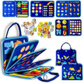 Montessori Busy Board for Toddlers 1-3, Sensory Educational Activities Board for Learning Fine Motor Skills, Travel Toys for Airplane Car, Gift for Girls Boys 2-4 Years Old (Dinosaur)