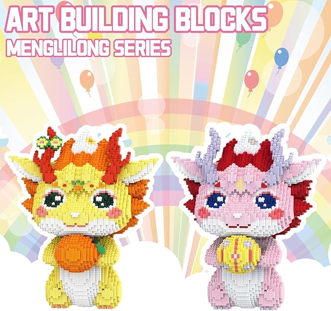 Pink Dragon Animal Mirco Building Block Sets Large Toys Gift for Adults and Kids 8100 Pieces
