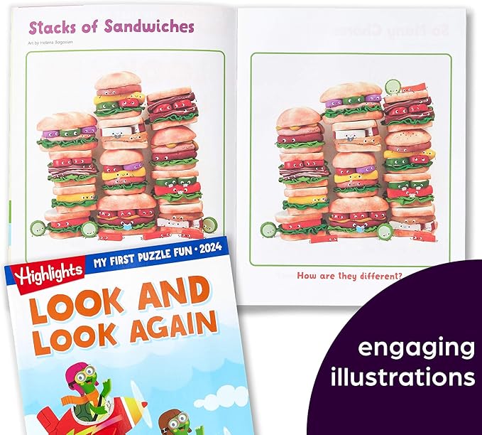 Highlights for Children My First Puzzle Fun 2024 Puzzle Books for Kids Ages 3-6, 4-Book Set of Matching, Mazes, Spot-The-Differences, and More Travel-Friendly Screen Free Brain-Boosting Activities