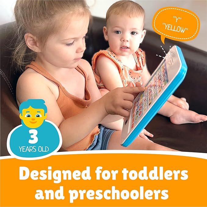 6-in-1 Kids Phone Toy: Educational Toys for Toddlers 1-3, Learning Tablet for 4 Year Old Boys & Girls, Kids Laptop, Tablet for Toddlers - Ideal Educational for 4+ Years (White/Blue)