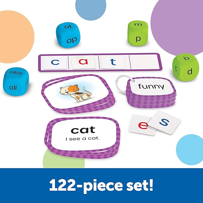 Learning Resources Skill Builders! Kindergarten Reading Activity Set -Learning Essential Materials, Reading Activities for Kids, Homeschool Supplies,Back to School, Ages 5+,122 Pieces