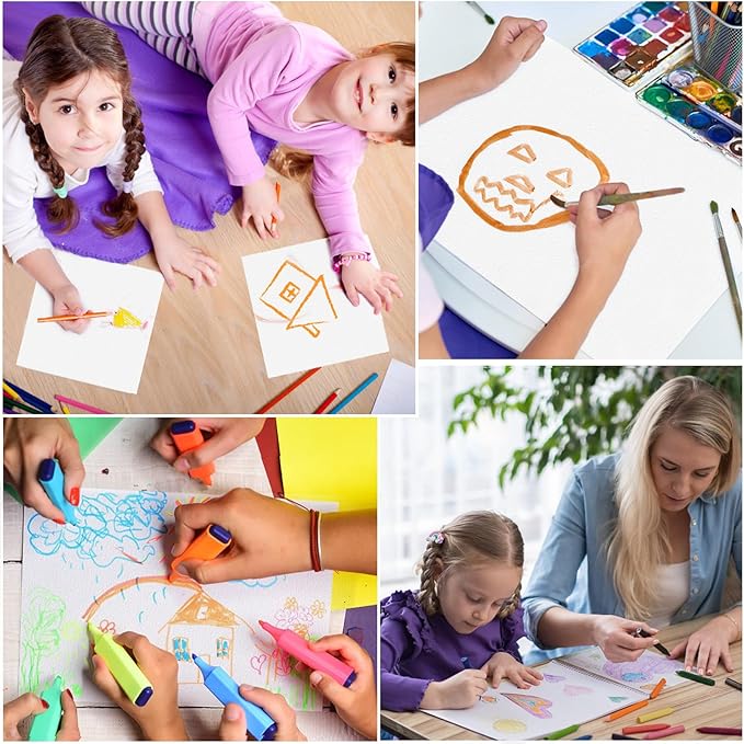 100PCS 8.5x11 Watercolor Paper Bulk, 140lb/300g Cold Press Thick Water Color Paper Pad for Kid Child Adult, White Art Paper for Drawing Painting Markers Gouache, Textured Cotton Paper Sheets