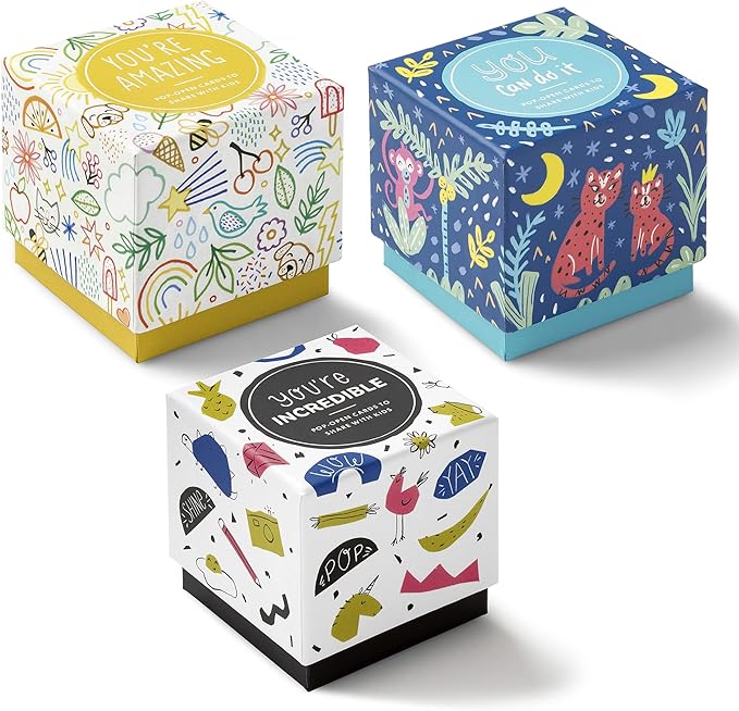 Compendium ThoughtFulls for Kids – 3-Pack of You're Amazing, You Can Do It, You're Incredible – 90 Pop-Open Cards to Share with Kids, Each with a Different Inspiring Message Inside