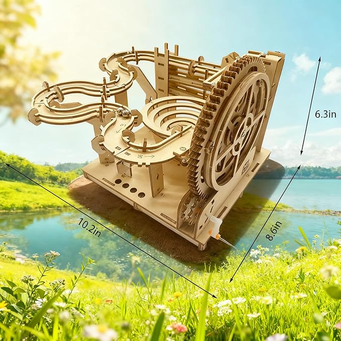 3D Wooden Puzzle Marble Run for Adults - DIY Mechanical Puzzle Assembly Model Kit Wood Crafts to Build for Age 14+ Years Old