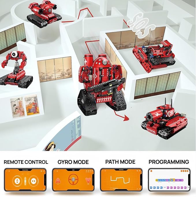 STEM Robot Kit for Kids Age 8-10 - 5in1 Building Toys with Remote & APP Control, Programmable Science Kits for Boys Age 8-13, Creative Engineering Toys for Hands-on Learning (495 Pieces)