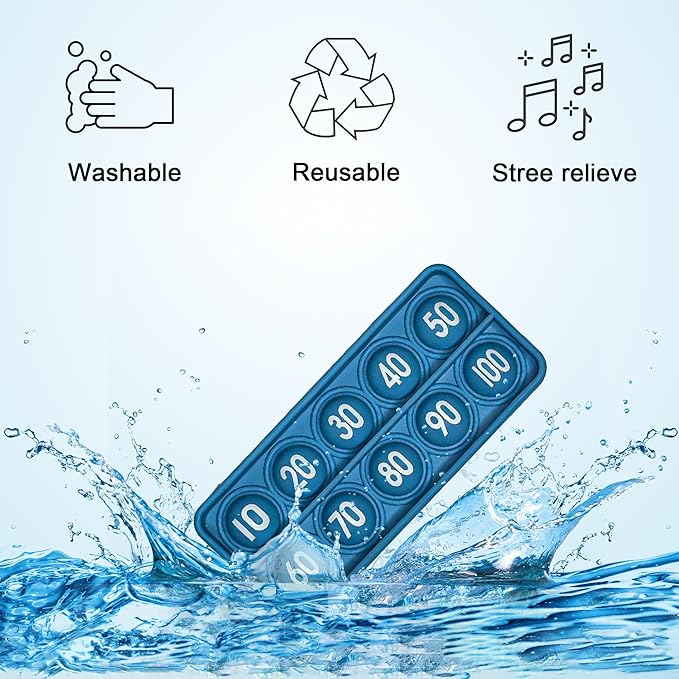 Ten Frame Pop Math Manipulatives - Set of 10 Silicone Fidget Toys for Kindergarten Classrooms - Engaging Educational Counting & Addition Toys for Kids 3 4 5 Years Old
