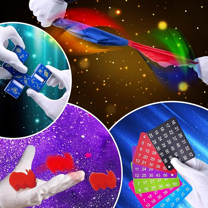 Magic Kit, Magic Tricks for Kids Age 6-8, 40 Magic Tricks with Instructions for Girls Boys Beginners to Perform, Gift for Boys Girls Kids