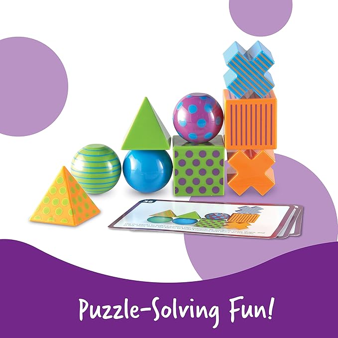 Learning Resources Mental Blox Critical Thinking Game, Homeschool, 20 Blocks, 40 Activity Cards, Ages 5+,Multicolor