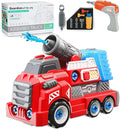 11inches Large Take Apart Fire Toy Trucks for Boys Girls Kids 3-5 6-8 Year Old Fire Rescue Vehicles with Electric Drill Set Assembly Toy