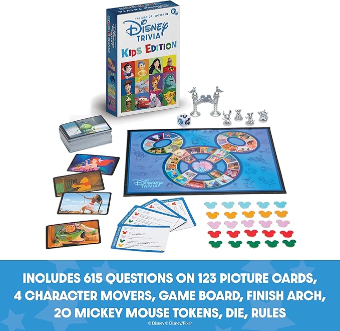 PlayMonster The Magical World of Kids Disney Trivia Games – Board Games for Family Night, Family Games, Multi-Player Board Game, Family Board Game, Travel Games, Disney Game, Ages 5+