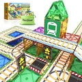 Magnetic Tiles Railroad Toppers Kids Toys Add-on Train Track Playset Playing with Trains Cars Preschool Learning Activities STEM Toys for Age 5-7