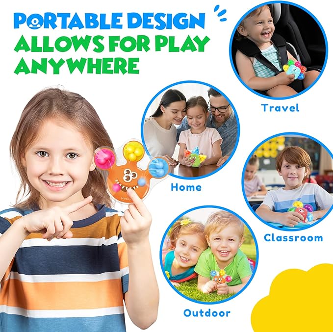 Color Sorting Sensory Toys for Toddlers: 4 Pack Fine Motor Skills Game - Sensory Toys for Special Needs Autistic Kids - Fidgets for Classroom Prize Box Toys - Gifts for Stocking Stuffers Party Favors