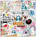 100PCS Music Stickers, Funny Music Gifts for Student Vinyl Waterproof for Water Bottle Laptop Luggage Guitar Gifts for Teens Girls Kids Adult Students