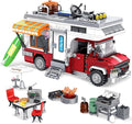 Camper Van Building Set, Compatible with Rvs Camper Vehicles, Summer Beach Holiday Camping Car Building Toy with Light, Gift for Adults and Boys Girls Kids Teens 8-12 (924 PCS)