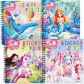 4PCS Paint by Number Sticker Book Travel Activities Essentials Toys for Girls Kids - Road Trip & Airplane & Long Car Rides, Birthday Present, Preschool Classroom Party Gifts