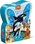 Crocodile Creek Above + Below 48-Piece Jigsaw Floor Puzzle - Fun Floor Puzzles for Kids Ages 4-8 - Day at The Aquarium - 18 x 24 inches Finished