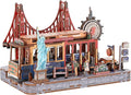 Book Nook Kit - DIY Miniature House Kit for Adults, Dollhouse Booknook Tiny House Bookshelf Decor 3D Wooden Puzzle Street Model, Ideal Gift for Book Lovers, Family, Friends (Dangdang Car)