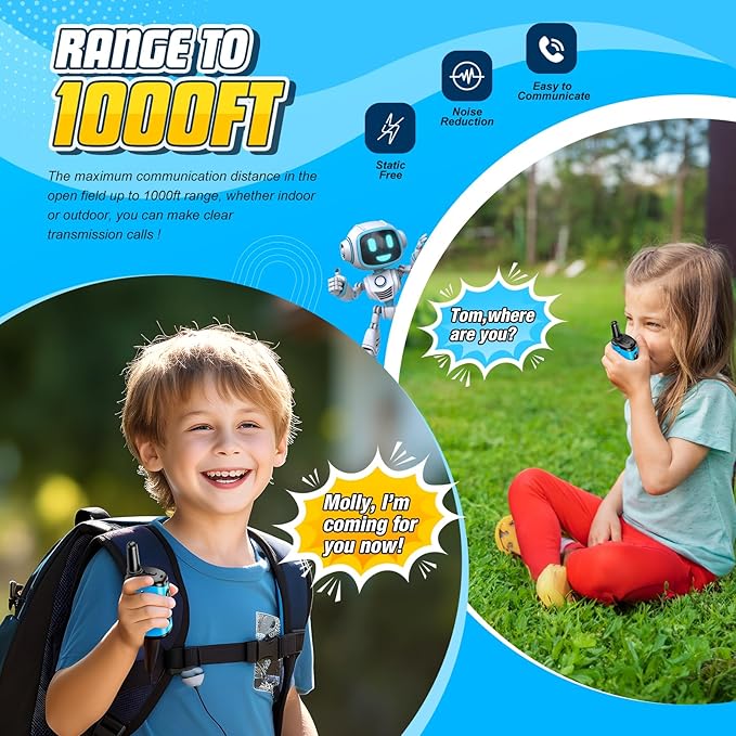 Kids Walkie Talkies Toys for Boys: comedyfun Mini Robots Walkies Talkies 2 Pack Boys Toy for 3 4 5 6 7 8 Year Old Camping Outdoor Games Christmas Birthday Gifts Age 4 5 6 7 8 Year Old Stocking Stuffer