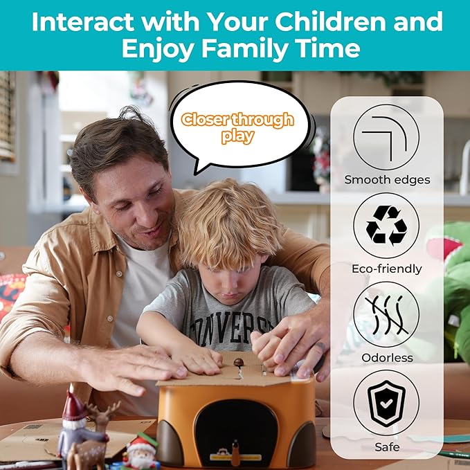 Cardboard Cutter for Kids, Safe DIY Cardboard Construction Tool Kit, Educational Craft Toy for 4+ Boys and Girls, for Creativity Projects 3D Models