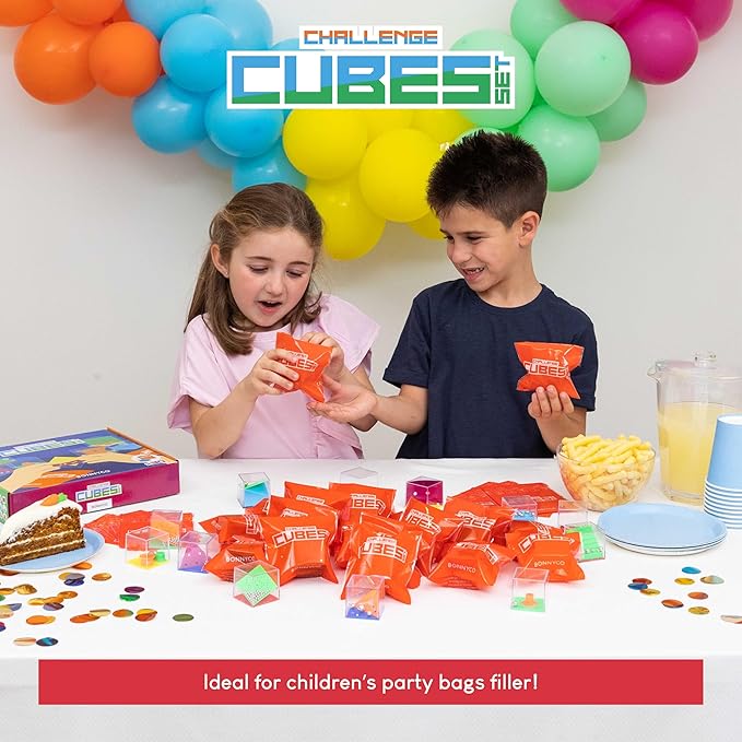 BONNYCO Brain Teaser Puzzles Cubes Kids Party Favors Pack 30 Pinata Goodie Bags Stuffers for Kids 3-5 4-8, Return Gifts for Birthday Party | Mini Puzzle Games, Classroom Prizes | Rewards Stocking