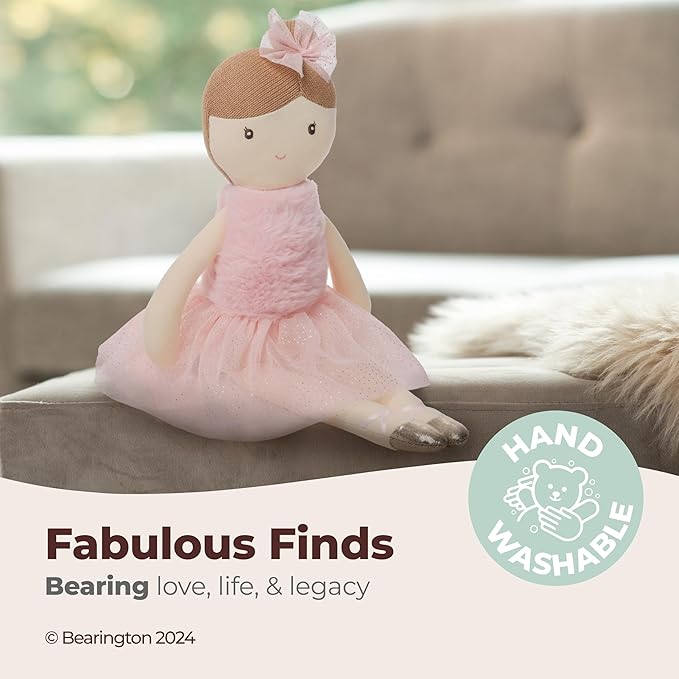 Bearington Collection Plush Ballerina Doll Soft Ballet Stuffed Animals - Dance Recital Gifts for Girls - Julia 16.5"
