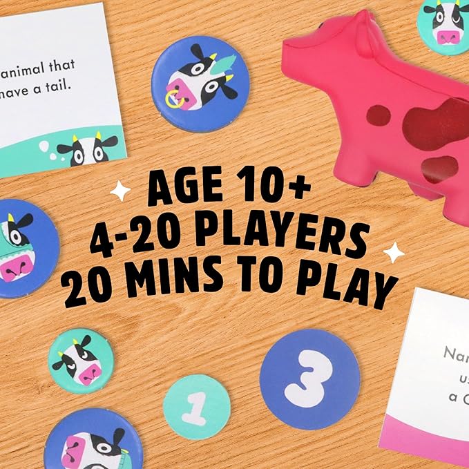 Herd Mentality: Udderly Funny Family Board Game | Easy & Fun for Big Groups of 4-20 Players | Includes 20 Extra Exclusive Questions