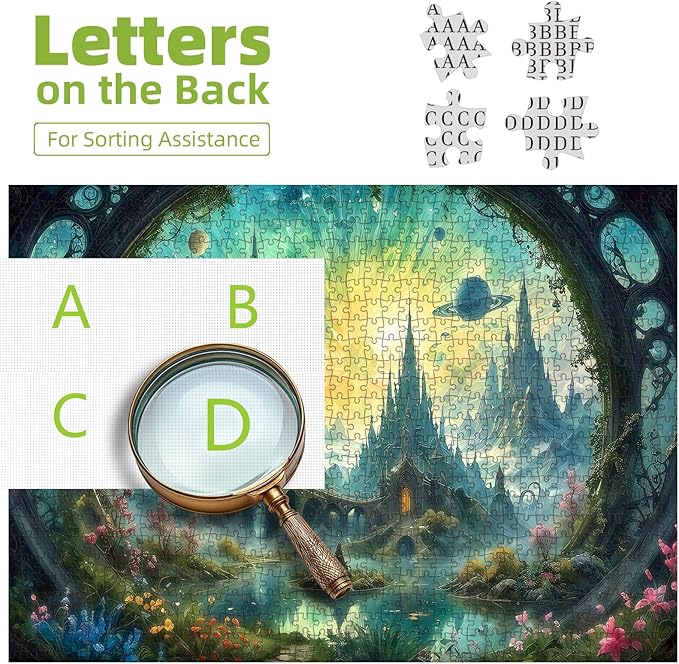 Science Fiction Landscape Jigsaw Puzzle for Adults - Fantasy 1000 Piece with Letters on Back - Challenging Family Game Gift - Finished Size 26.75 x 19.75