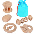 TOWO Wooden Rattles Maracas Baby Toys 6 Months-Organic Eco Toys for Infant Grasping Teething Natural Tether Musical Instrument Shaker Sensory Brain Development Newborn Birth Gift for Boys Girls