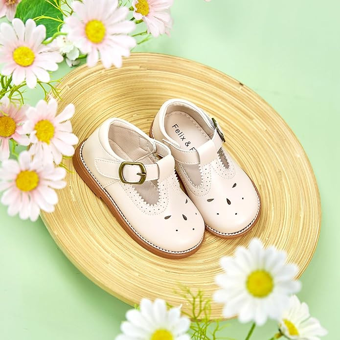 Felix & Flora Toddler Little Girl Mary Jane Dress Shoes - Ballet Flats for Girl Party School Shoes