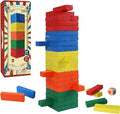 GOTHINK Wooden Blocks Stacking Game with Storage Box, 60PCS Toppling Colorful Tower Building Blocks Balancing Puzzles Montessori Toys Learning Sorting Family Games Educational Toys Gifts for Kids