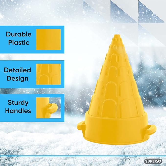 Superio Sandcastle Building Kit – Sand Castle Molds, Sand Toys, and Beach Essentials for Kids and Adults – Snow Brick Maker, Igloo Snow Block Form for Snow Forts or Sandbox Play – Outdoor Fun