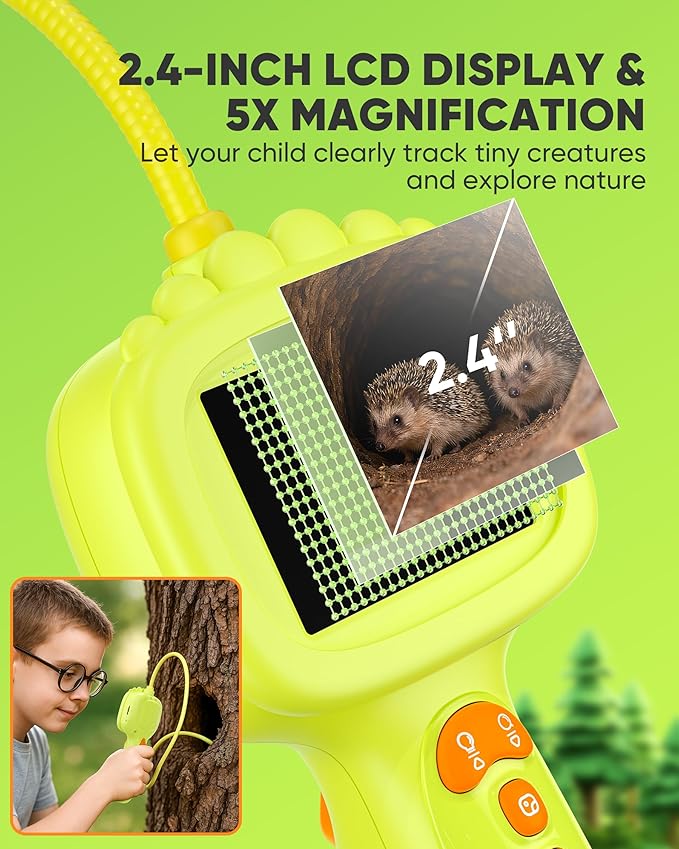 2.6FT Borescope Snake Camera Toy with Light & 32GB SD Card for Kids Science Educational STEM Toys for Outdoor Nature Exploration IP67 Waterproof Birthday Gift for 4 5 6 7 8 9 10 12 Years Old Boy Girls