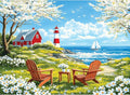 500 Pieces Puzzles for Adults, Relaxing Coastal Lighthouse Jigsaw Puzzles, Premium Seaside Scenic Landscape Wall Art for Home Decor, Challenging Gift for Women & Men 20.5x15 in