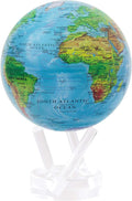 MOVA Globe – Blue Relief Map 4.5” | Solar-Powered Rotating World Globe with Terrain Detail | No Batteries or Cords | Elegant Desk Décor or Educational Gift