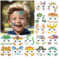 Partywind Glitter Temporary Face Tattoos for Kids, 24 Styles Face Stickers for Face Painting, Waterproof Fake Tattoo Stickers for Kids Makeup, Birthday Party Favors Supplies Goodie Bag Stuffers