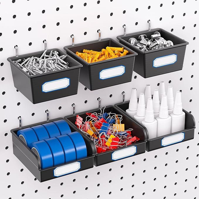 FRIMOONY Peg Board Organizer Accessories, Pegboard Hook Locks, Bins, for Organizing Pliers, Wrenches, Screwdrivers, 333-Piece