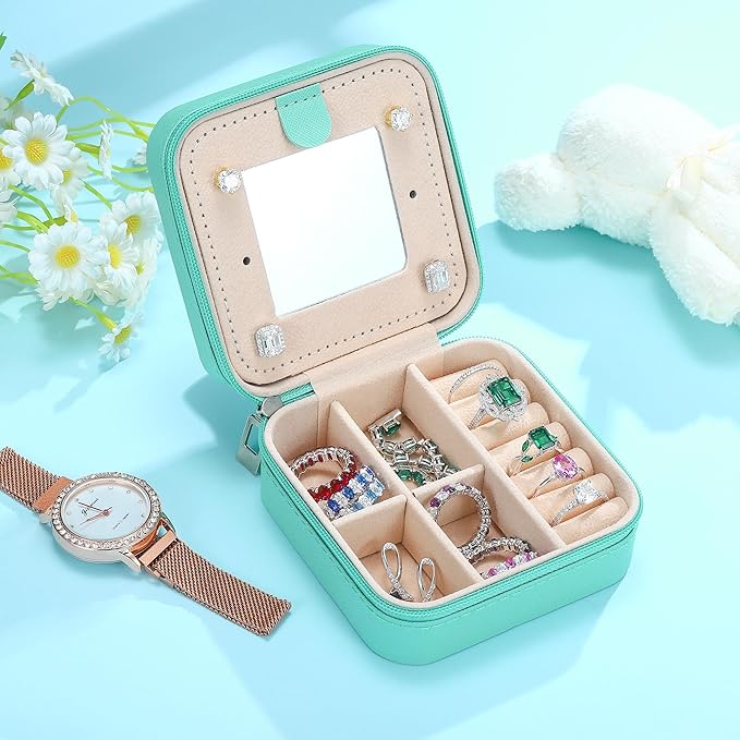Parima Gifts for Women - Jewelry Case Jewelry Boxes for Mom Birthday Gift for Mother Travel Gift for Women Mothers Day Gift - Letter K, Blue