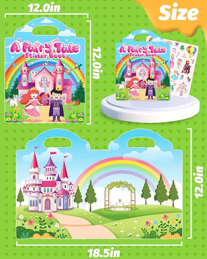Reusable Sticker Book for Toddlers 2-4 Years, Stickers for Kids, Toddler Craft Activities, Toddler Travel Toys Ages 2+ Boy Girl Birthday Gifts