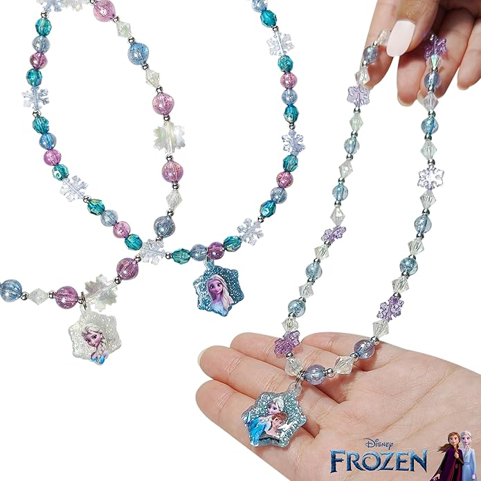 LUV HER Girls Jewelry Set - Dress Up Toy Jewelry Box Set with Bead Necklaces, Bracelets, and Rings - Frozen Play Accessories - Ages 3+