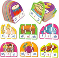 CVCC & CCVC Puzzle Cards for Kids - Word & Phonics Games, Speech Therapy Toys for Toddlers, 4 Alphabet Letter Word Puzzles, Learning Spelling Games