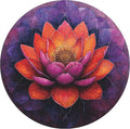 Jiroinlly Flower Wooden Puzzle for Adults, Round Mandala Color Challenge Jigsaw Puzzles 500 Piece, Family Reunion Puzzle for Adults and Kids, Best Gift for Family Friends Royal 16.5x16.5in