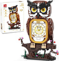 Owl Clock Building Blocks Set, STEM Building Toys with Functional Clock, Collectible Bird Display Model for Home Decor, Creative Gift for Adults & Boys 8-14 (964Pcs)